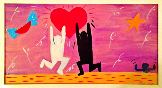 UAKA UAKA  Olio su tela dim.30x60 La gioia dell'amore sotto l'influsso newyorkese di Keith Haring. 31/05/12
